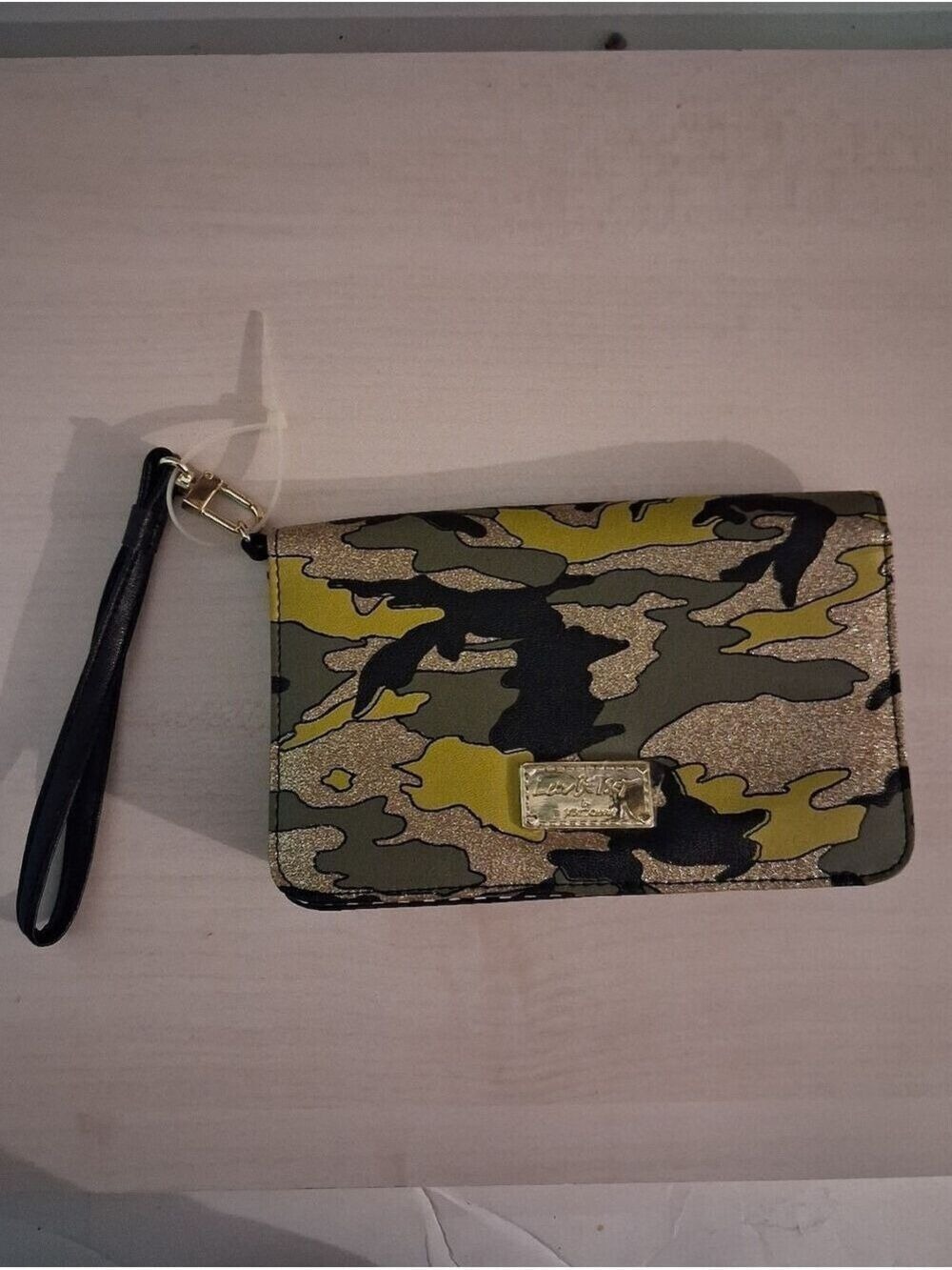 Luv Betsey Johnson Wristlet Wallet Metallic Glitter Camo